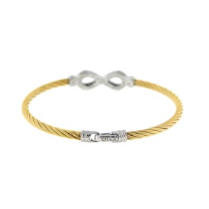 Alor 18K White Gold/Stainless steel With yellow PVD Bangle