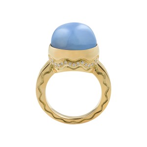 18K Yellow Gold Blue Star Sapphire Talasi Ring