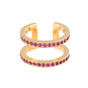 18K Yellow Gold Pink Sapphire Korali Ring