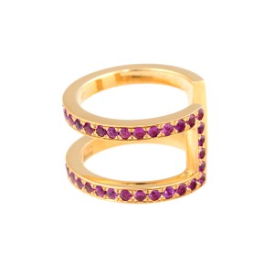 18K Yellow Gold Pink Sapphire Korali Ring
