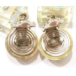Chanel CC Iridescent Ivory Dice Clip On Earrings  