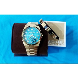 Michael Kors MK5894 Channing Goldtone Stainless Steel Turquoise Dial  45mm Watch