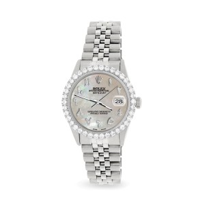 Rolex Datejust 36MM Steel Watch with 3.35CT Diamond Bezel/Champagne MOP Diamond Arabic Dial