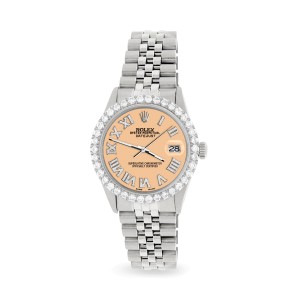 Rolex Datejust 36MM Steel Watch with 3.3CT Diamond Bezel/Mustard Diamond Roman Dial
