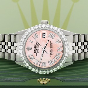 Rolex Datejust 36MM Steel Watch with 3.3CT Diamond Bezel/Royal Pink Diamond Roman Dial