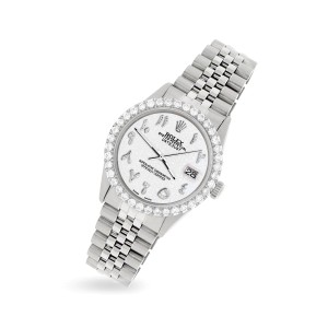 Rolex Datejust 36MM Steel Watch with 3.35CT Diamond Bezel/White Jubilee Diamond Arabic Dial