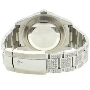 Rolex Datejust II Steel Orange MOP Roman Dial 41mm Diamond Watch Box Papers 116300
