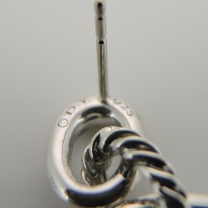 David Yurman Sterling Silver Pave Diamond Oval Link Earrings