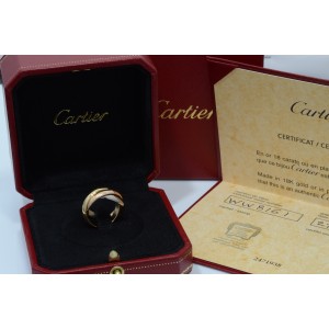 Cartier 18K Yellow, White & Rose Gold Trinity De Cartier Ring Sz 6