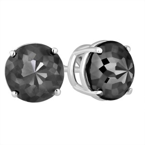 14K White Gold Luv Eclipse 1ct  Patented Cut Treated Black Diamond Earrings