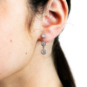 Fab Drops 14k White Gold Diamond Drop Earrings