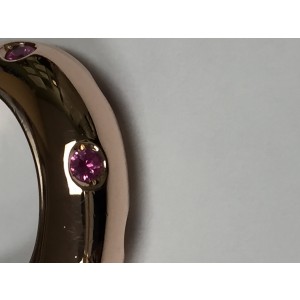 Piaget Rare Rose Gold Heart shaped Pink Sapphire Ring 