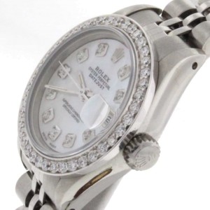 Rolex Datejust Ladies 26MM Automatic Watch White MOP Diamond Dial/Diamond Bezel