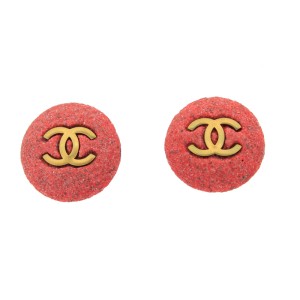 Chanel "CC" Bubble Gum Clip On Earrings