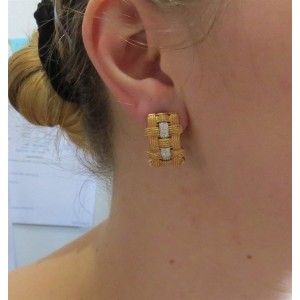 Roberto Coin Diamond 18K Rose Gold Hoop Earrings