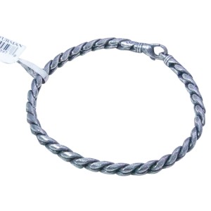 David Yurman Sterling Silver 4mm Stippled Cobra Chain Bracelet