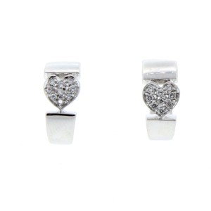Piaget 18K WG Diamond Heart Earrings