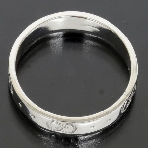 Gucci 18K White Gold 1P Diamond ICON Band Ring
