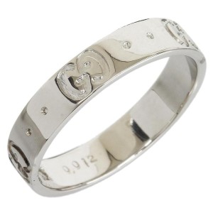 Gucci 18K White Gold 1P Diamond ICON Band Ring