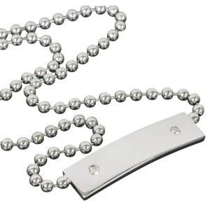 Gucci 18k White Gold Tag Diamonds Pendant Necklace