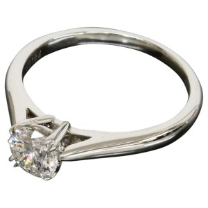 Harry Winston Platinum and 0.56ct Diamond Solitaire Ring US Size 5
