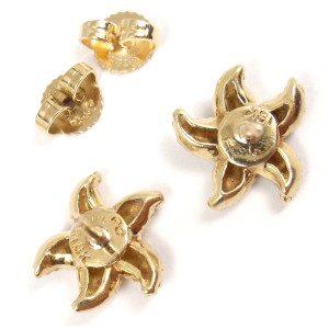 Tiffany Co. 18K Yellow Gold Schuler Textured Bumpy Starfish Stud Earrings