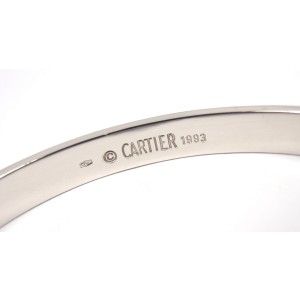 Cartier 18K White Gold Love Bracelet Size 16