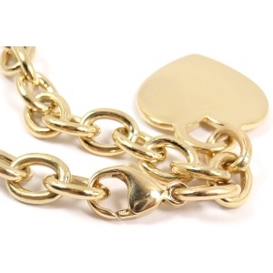Tiffany & Co. 18K Yellow Gold Heart Tag Charm Bracelet 