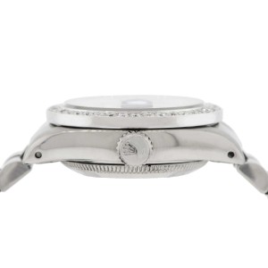 Rolex Datejust Ladies 26MM Automatic Steel Watch w/Tahitian MOP Dial & Diamond Bezel