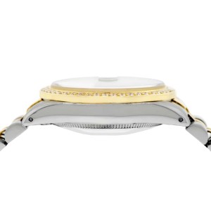 Rolex Datejust 2-Tone 18K Gold/SS Midsize 31mm Womens Watch with Pink MOP Dial & Diamond Bezel