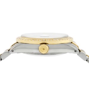 Rolex Datejust 2-Tone 18K Gold/SS Midsize 31mm Womens Watch with Champagne Dial & Diamond Bezel