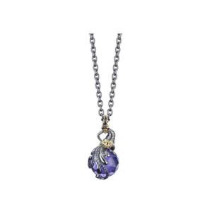 Stephen Webster Stainless Steel/Yellow Gold Plated Blue Violet Crystal & Diamond Necklace