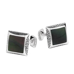 Stephen Webster Stainless Steel & Mother Of Pearl Cufflinks
