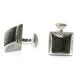 Stephen Webster Stainless Steel & Mother Of Pearl Cufflinks