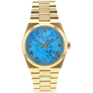 Michael Kors MK5894 Channing Goldtone Stainless Steel Turquoise Dial  45mm Watch
