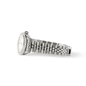 Rolex Datejust Steel 26mm Jubilee Watch Linen White 1.3CT Diamond Bezel & Dial
