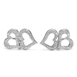 Piaget White Gold & Diamond Two Heart Earrings