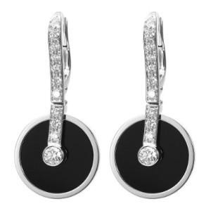 Piaget White Gold Black Onyx & Diamond Earrings