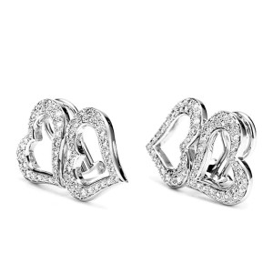 Piaget White Gold & Diamond Two Heart Earrings
