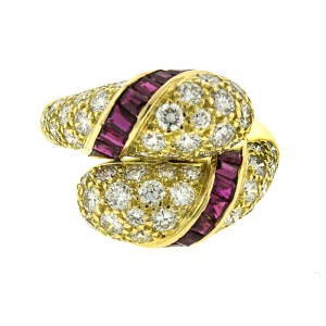 Piaget 18k Yellow Gold Diamond and Ruby Ring