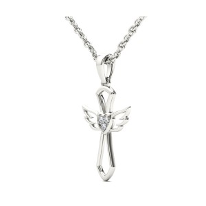 Diamond Accent Angel Necklace in 10K