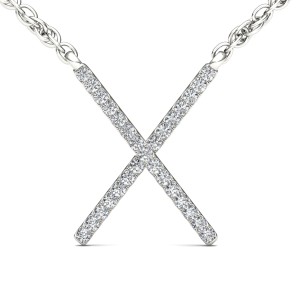 1/10ct TDW Diamond Fashion X Necklace in 10K