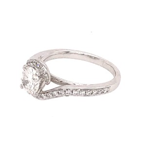 18k White Gold 0.70 Carat RBC Diamond Engagement Ring