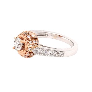 18k Two-Tone Gold Diamond Engagement Ring