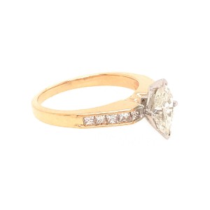14k Yellow Gold 1.01 Carat Marquise Cut Diamond Engagement Ring