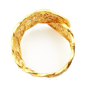 Chanel Gold Plated Metal Paisley Cuff Bracelet