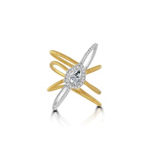 Rose Cut Diamond Ring in 18k Gold