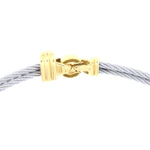Philippe Charriol Steel and 18K Yellow Gold Diamond Cable Necklace