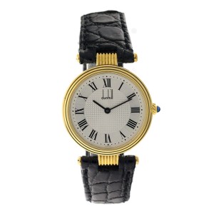 Dunhill 18K Yellow Gold Round Mens Watch