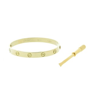 Cartier Yellow Gold Love Bangle Bracelet Size 17